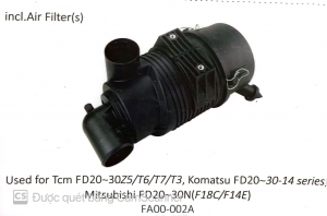 Bầu Lọc Gió (Sử dụng cho xe nâng TCM FD20-30Z5/T6/T7/T3, xe nângMITSUBISHI FD20-30N(F18C/F14E) và xe nâng KOMATSU FD20-30-14)